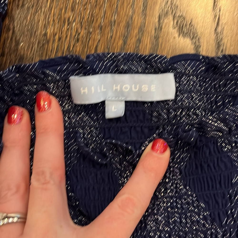 The Athena Nap Dress - Hill House - Navy Glitter Check - Navy Glitter Check / L - Picture 8 of 9
